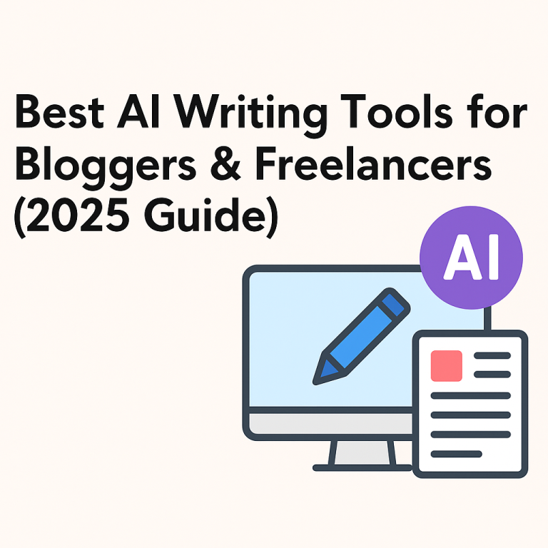 AI writing tools displayed on a clean and modern digital dashboard interface